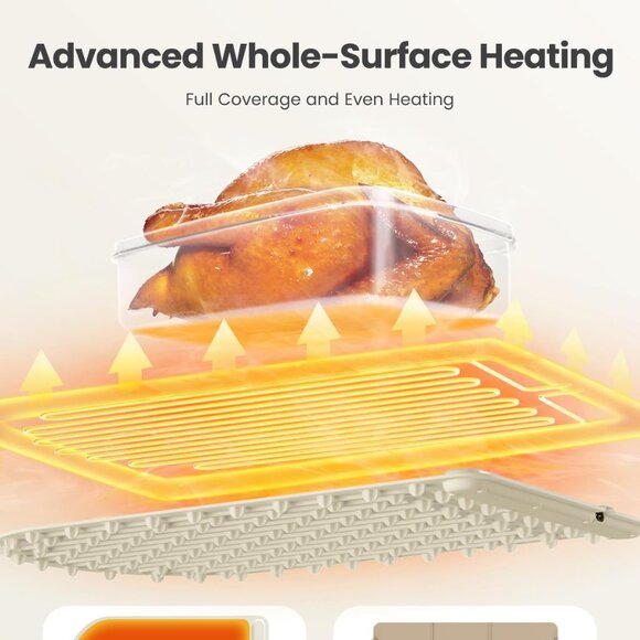 Electric Food Warming Mat for Heating - Portable Foldable Silicone Warming Tray - Picture 6 of 8